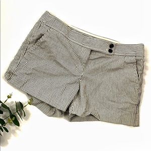 J. Crew | Chino Black & White Striped Shorts Mid